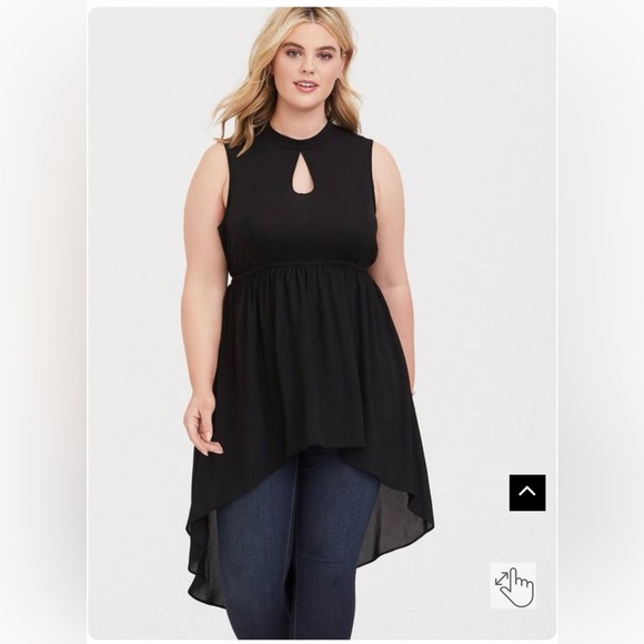 Torrid High/Low Keyhole Chiffon Top Size 1(14/16) - Picture 10 of 12
